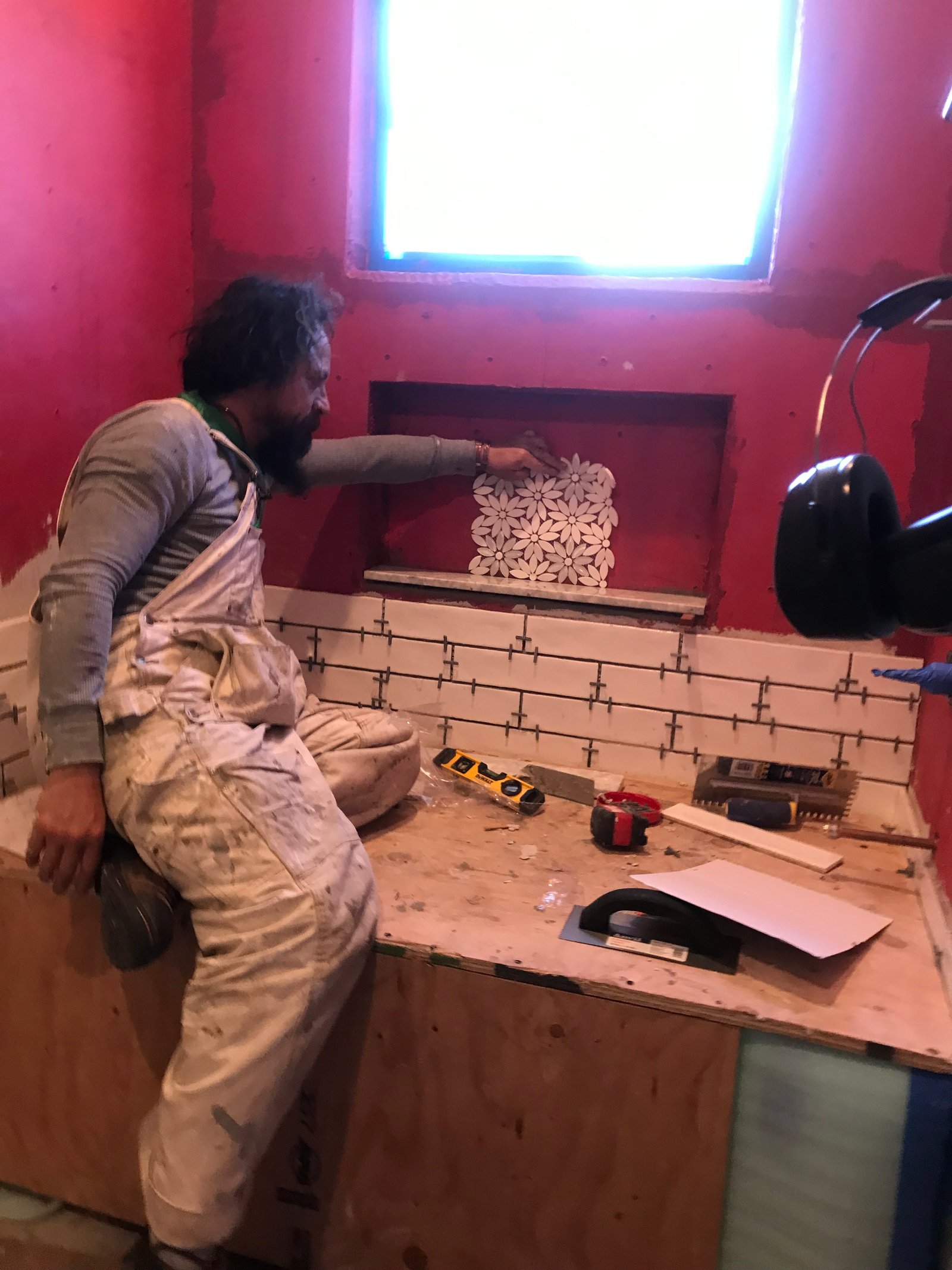 Bathroom stripped down to studs before remodel